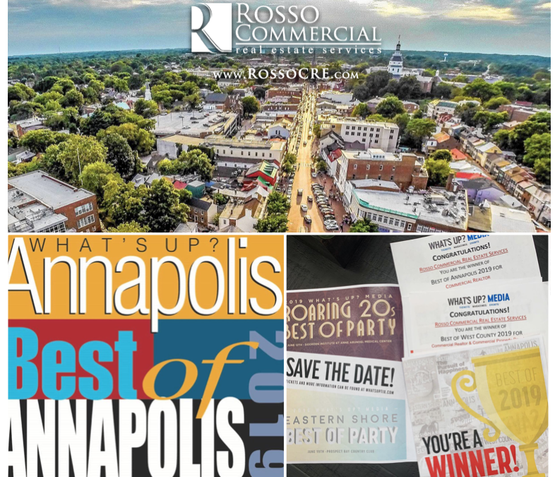 Rosso Commercial named Best Commercial Realtor in Annapolis by peers through What’s Up? Magazine